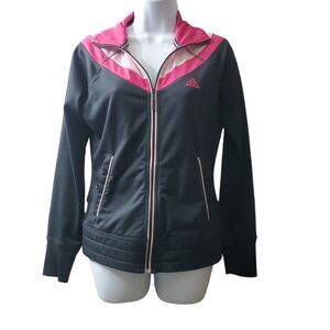 Adidas Womens Grey Pink Full Zip Track Jacket